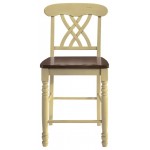 ACME Dylan Counter Height Chair (Set-2), Buttermilk & Oak