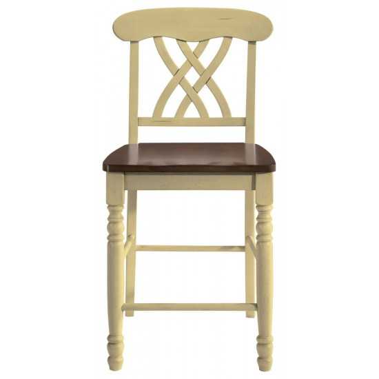 ACME Dylan Counter Height Chair (Set-2), Buttermilk & Oak