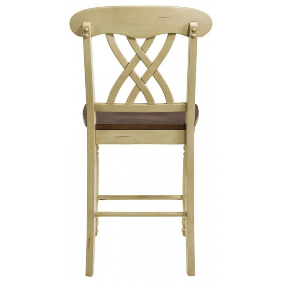 ACME Dylan Counter Height Chair (Set-2), Buttermilk & Oak