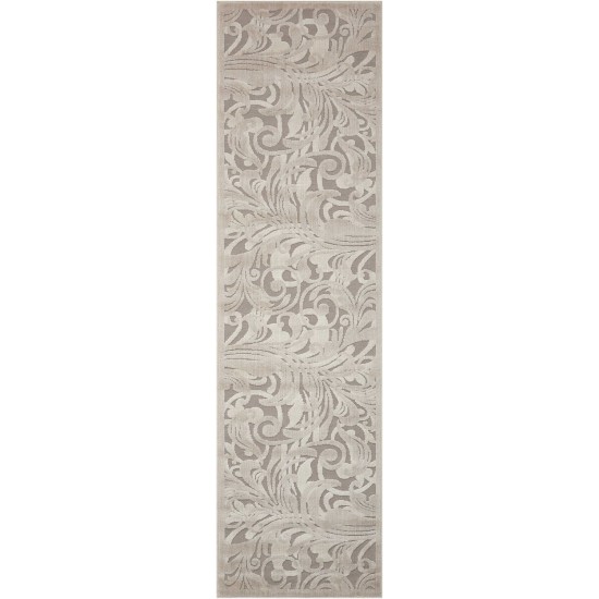 Nourison Graphic Illusions GIL01 Runner Rug, Grey/Camel, 2'3" x 8'