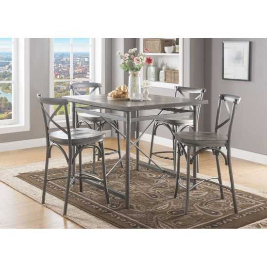 ACME Kaelyn II Counter Height Table, Gray Oak & Sandy Gray