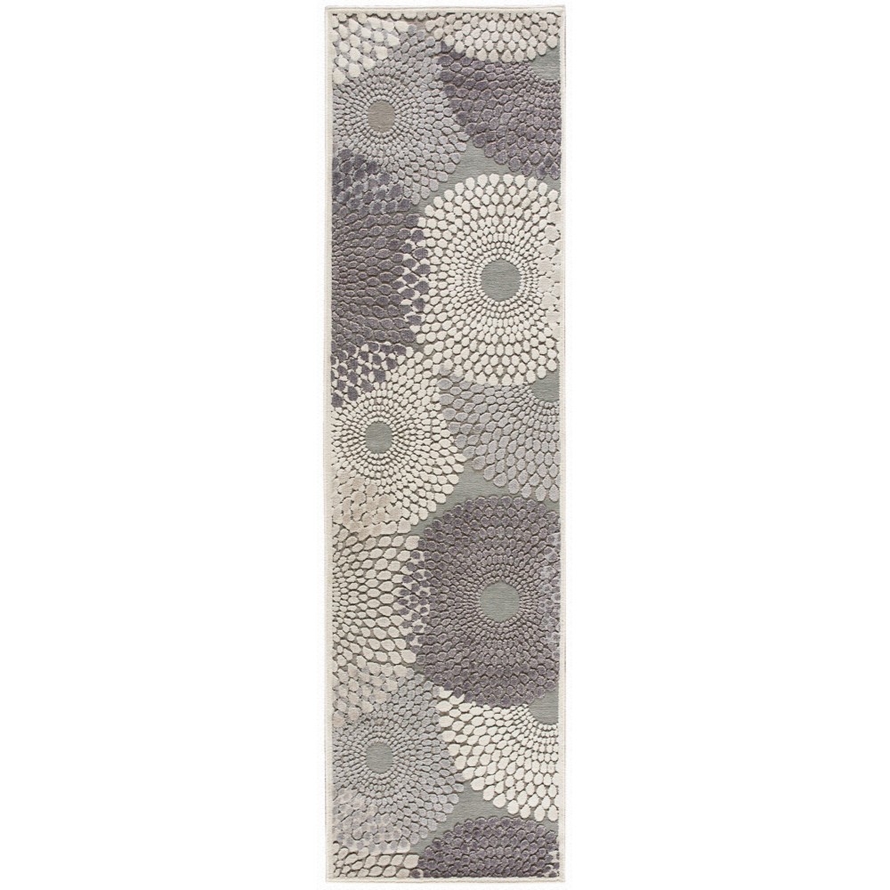 Nourison Graphic Illusions GIL04 Runner Rug, Grey, 2' x 5'9"