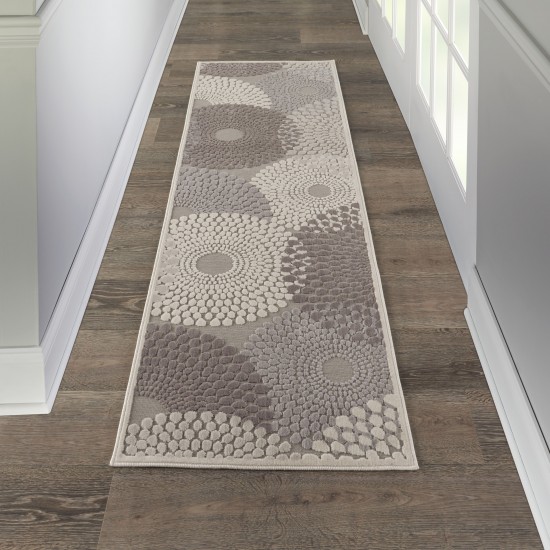 Nourison Graphic Illusions GIL04 Runner Rug, Grey, 2' x 5'9"