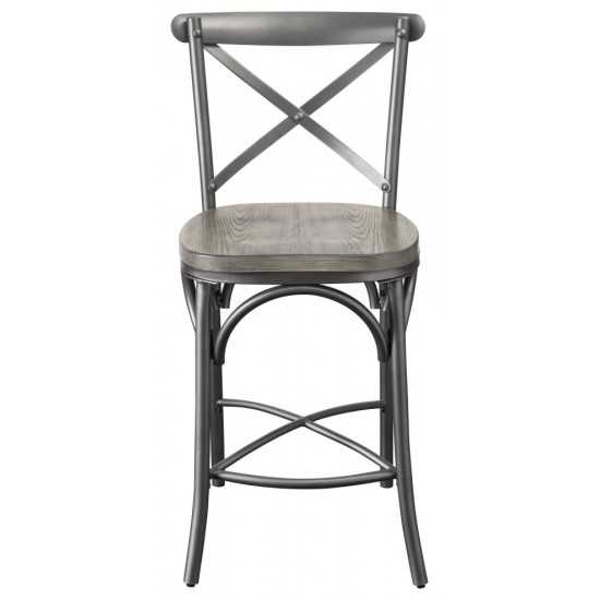 ACME Kaelyn II Counter Height Chair (Set-2), Gray Oak & Sandy Gray