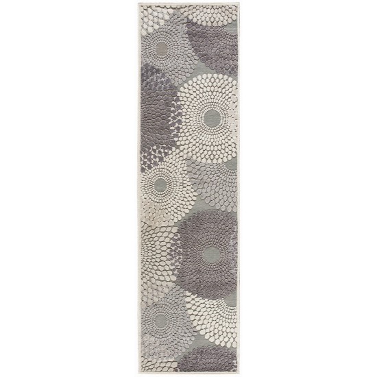 Nourison Graphic Illusions GIL04 Runner Rug, Grey, 2'3" x 8'