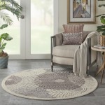 Nourison Graphic Illusions GIL04 Area Rug, Grey, 5'3" x Round