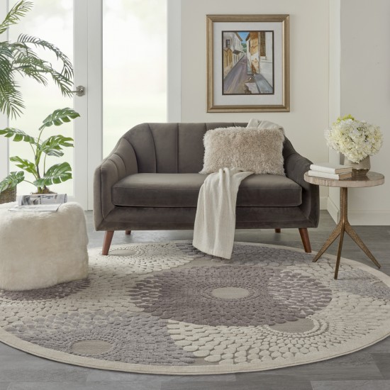 Nourison Graphic Illusions GIL04 Area Rug, Grey, 7'9" x Round