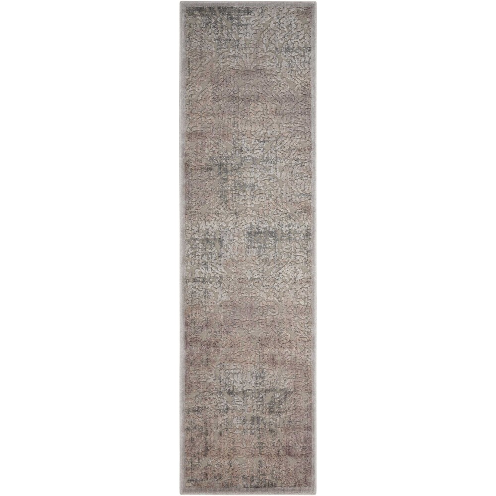 Nourison Graphic Illusions GIL09 Runner Rug, Grey, 2' x 5'9"