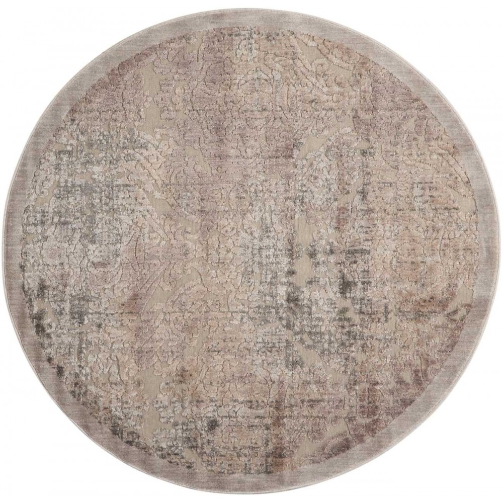 Nourison Graphic Illusions GIL09 Area Rug, Grey, 5'3" x Round