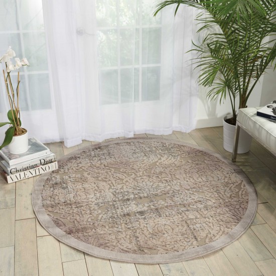 Nourison Graphic Illusions GIL09 Area Rug, Grey, 5'3" x Round