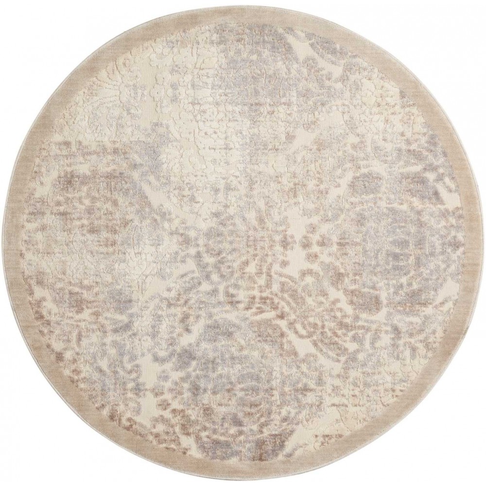 Nourison Graphic Illusions GIL09 Area Rug, Ivory, 7'9" x Round Nourison Graphic Illusions GIL09 Area Rug, Ivory, 7'9" x Round