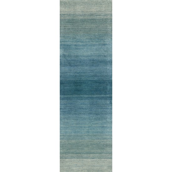 Calvin Klein Linear Glow GLO01 Runner Rug, Aqua, 2'3" x 7'6"