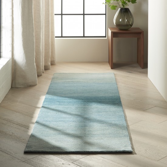 Calvin Klein Linear Glow GLO01 Runner Rug, Aqua, 2'3" x 7'6"