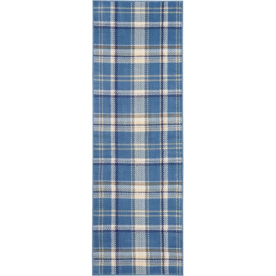 Nourison Grafix GRF03 Runner Rug, Blue, 2'3" x 7'6"