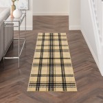 Nourison Grafix GRF03 Runner Rug, Cream/Black, 2'3" x 7'6"