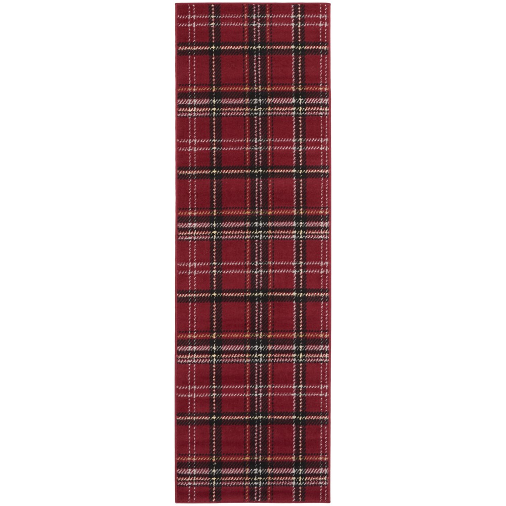 Nourison Grafix GRF03 Runner Rug, RED, 2'3" x 7'6"