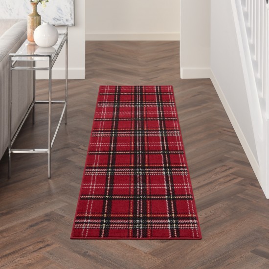 Nourison Grafix GRF03 Runner Rug, RED, 2'3" x 7'6"