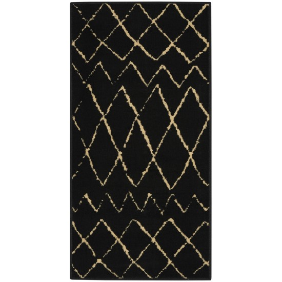 Nourison Grafix GRF04 Area Rug, Black, 2' x 4'