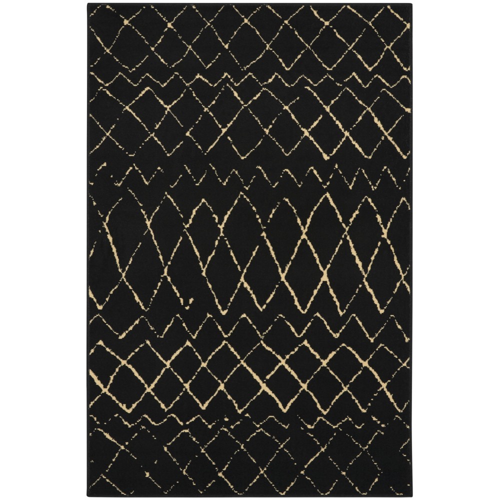 Nourison Grafix GRF04 Area Rug, Black, 3'9" x 5'9"