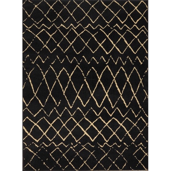 Nourison Grafix GRF04 Area Rug, Black, 5'3" x 7'3"