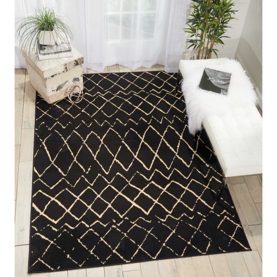 Nourison Grafix GRF04 Area Rug, Black, 5'3" x 7'3"