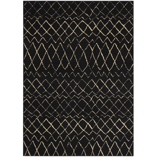 Nourison Grafix GRF04 Area Rug, Black, 6' x 9'