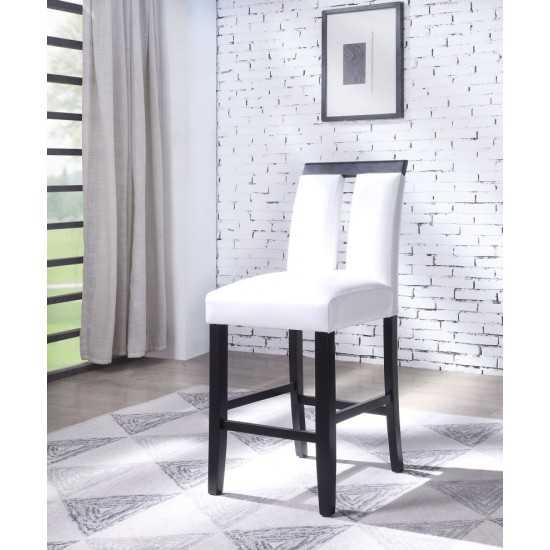 ACME Bernice Counter Height Chair (Set-2), White PU & Black