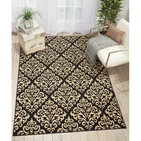 Nourison Grafix GRF06 Area Rug, Black, 5'3" x 7'3"