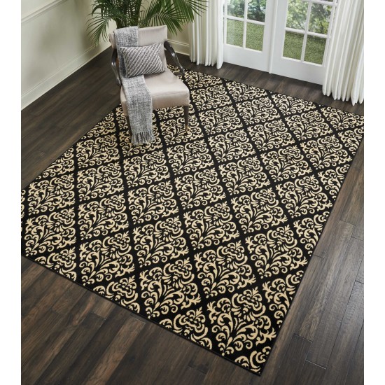 Nourison Grafix GRF06 Area Rug, Black, 7'10" x 9'10"