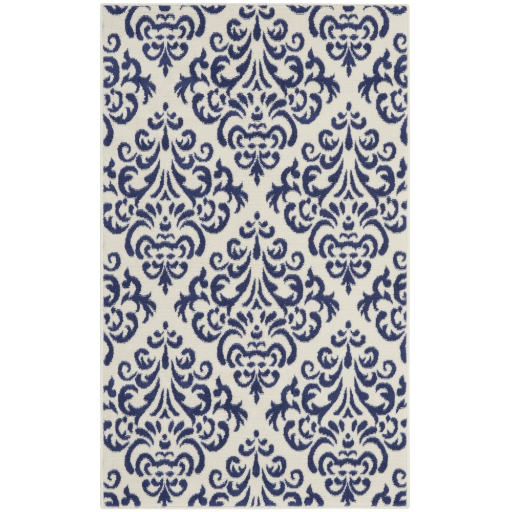 Nourison Grafix GRF06 Area Rug, White/Blue, 3' x 5'