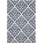 Nourison Grafix GRF06 Area Rug, White/Blue, 3'9" x 5'9"