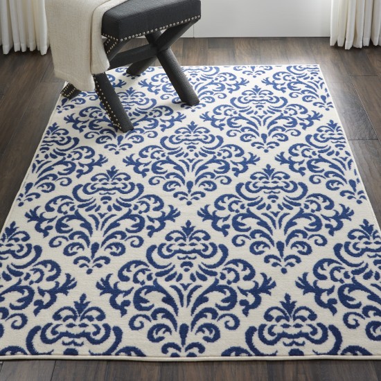 Nourison Grafix GRF06 Area Rug, White/Blue, 3'9" x 5'9"