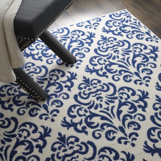 Nourison Grafix GRF06 Area Rug, White/Blue, 3'9" x 5'9"