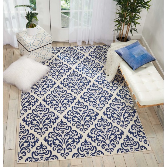 Nourison Grafix GRF06 Area Rug, White/Blue, 5'3" x 7'3"