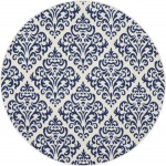 Nourison Grafix GRF06 Area Rug, White/Blue, 5'3" x Round