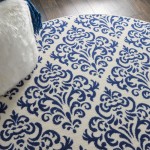 Nourison Grafix GRF06 Area Rug, White/Blue, 5'3" x Round