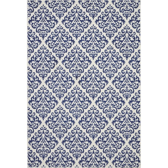 Nourison Grafix GRF06 Area Rug, White/Blue, 6' x 9'