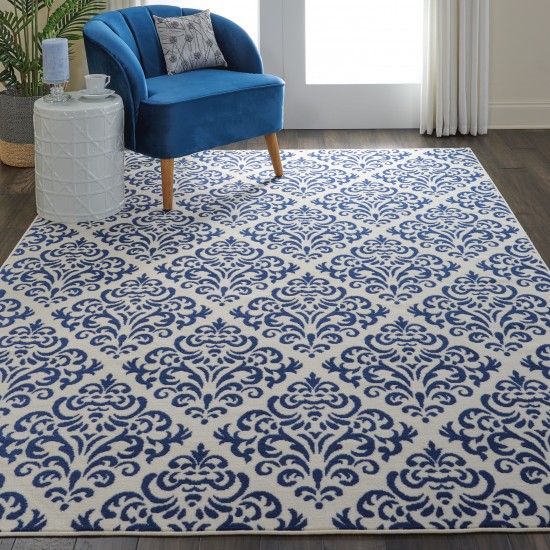 Nourison Grafix GRF06 Area Rug, White/Blue, 6' x 9'