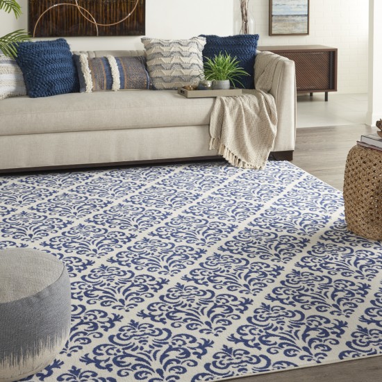 Nourison Grafix GRF06 Area Rug, White/Blue, 7' x 10'