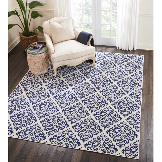 Nourison Grafix GRF06 Area Rug, White/Blue, 7'10" x 9'10"