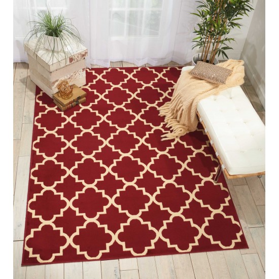 Nourison Grafix GRF08 Area Rug, Red, 5'3" x 7'3"