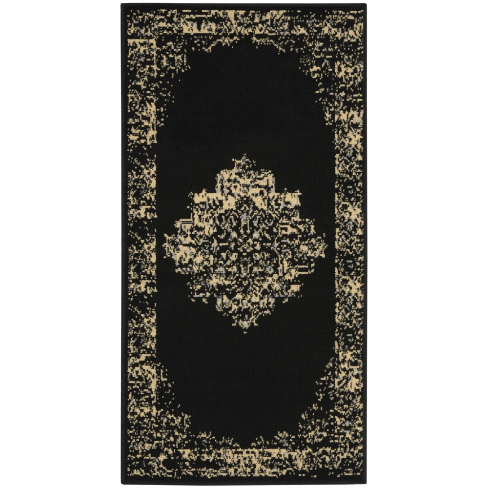 Nourison Grafix GRF14 Area Rug, Black, 2' x 4'