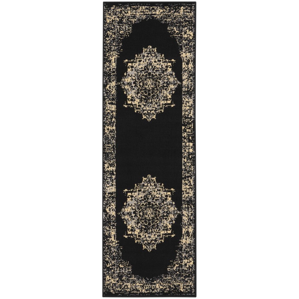 Nourison Grafix GRF14 Runner Rug, Black, 2'3" x 7'6" Nourison Grafix GRF14 Runner Rug, Black, 2'3" x 7'6"