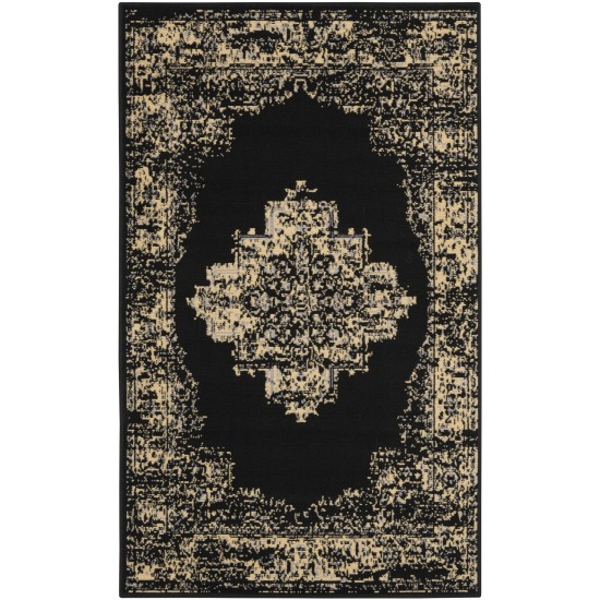 Nourison Grafix GRF14 Area Rug, Black, 3' x 5'