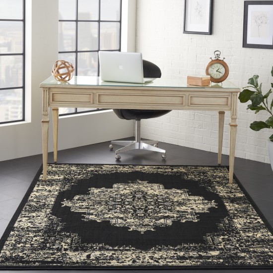 Nourison Grafix GRF14 Area Rug, Black, 3'9" x 5'9"