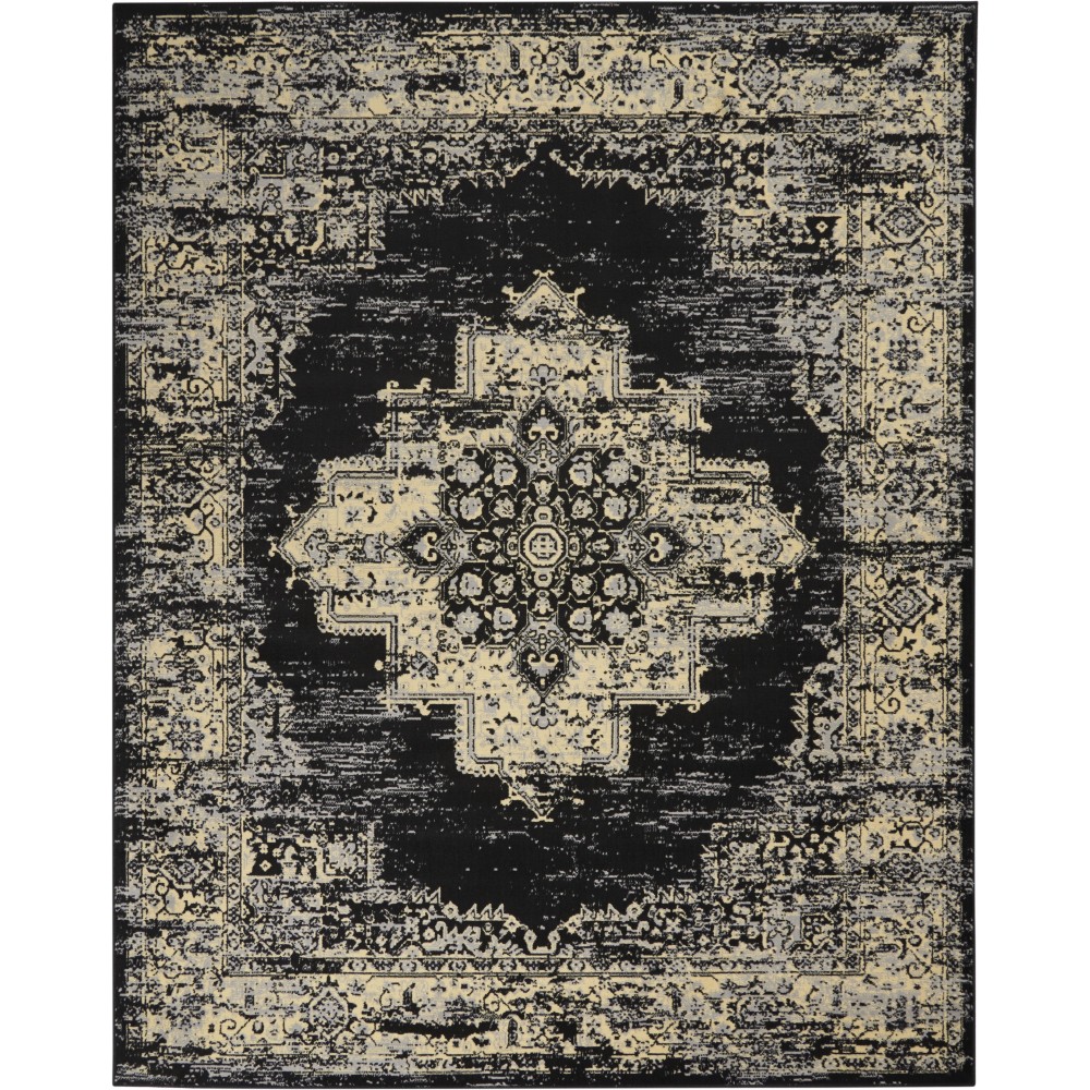 Nourison Grafix GRF14 Area Rug, Black, 7' x 10'