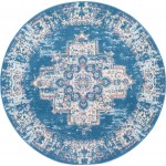 Nourison Grafix GRF14 Area Rug, Blue, 5'3" x Round