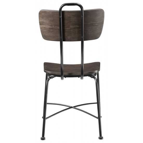 ACME Garron Side Chair (Set-2), Walnut & Black