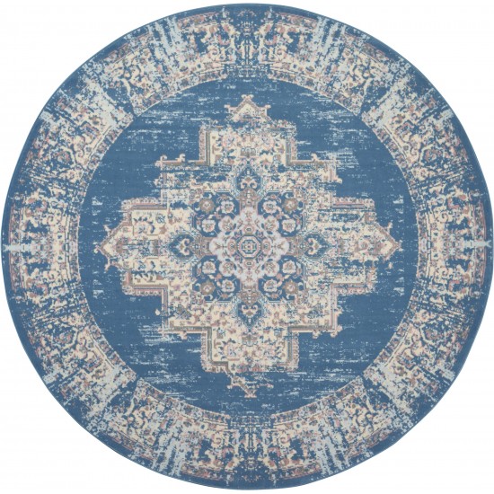 Nourison Grafix GRF14 Area Rug, Blue, 8' x Round