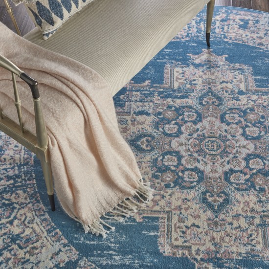 Nourison Grafix GRF14 Area Rug, Blue, 8' x Round